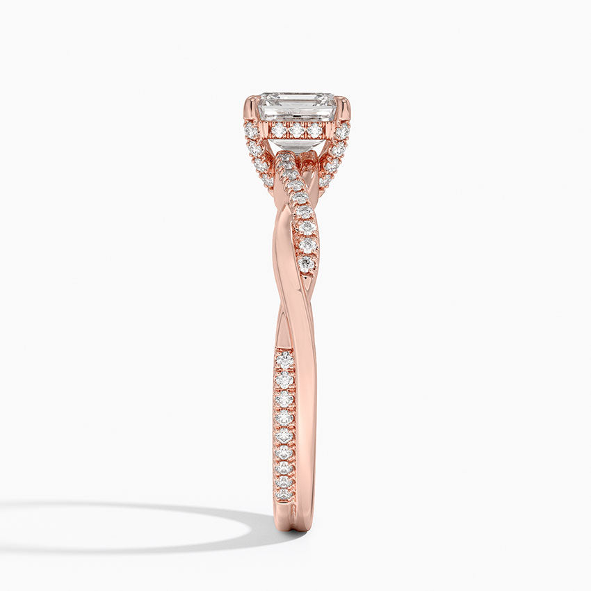 1.25 Karat Asscher Kesim Hidden Halo Tasarım Tektaş Laboratuvar Pırlanta Yüzük - Riga