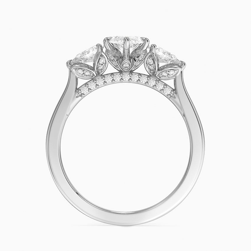 1.60 Carat Princess Halo Design Solitaire Lab Diamond Ring 18K - Florina