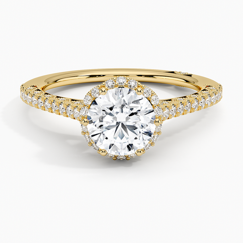 1.50 Hidden Halo Tasarım Tektaş Laboratuvar Pırlanta Yüzük - Gilara