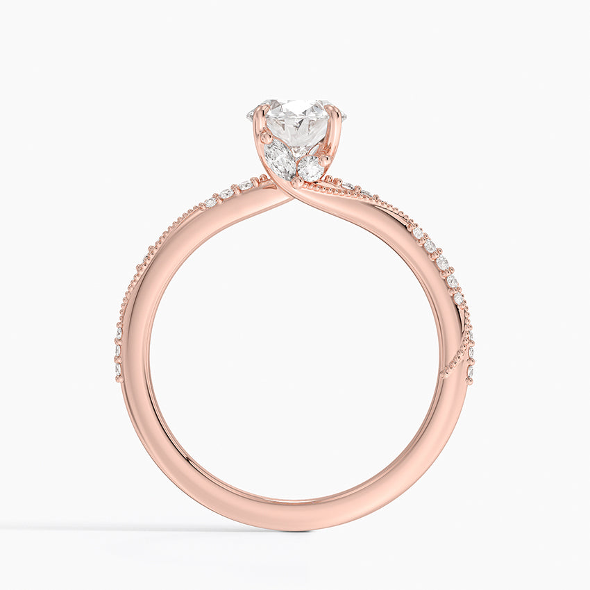 1.25 Karat Oval Kesim Hidden Halo Tasarım Tektaş Laboratuvar Pırlanta Yüzük 18K - Melora - Bold Diamonds