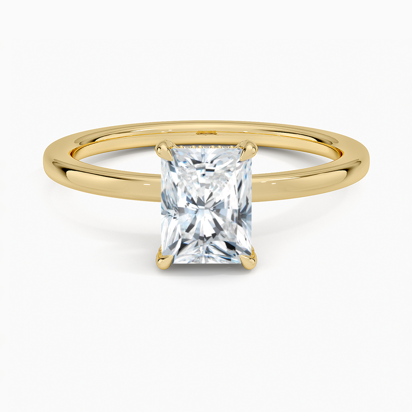1.15 Karat Radiant Kesim Hidden Halo Tasarım Tektaş Laboratuvar Pırlanta Yüzük - Gilora - Bold Diamonds