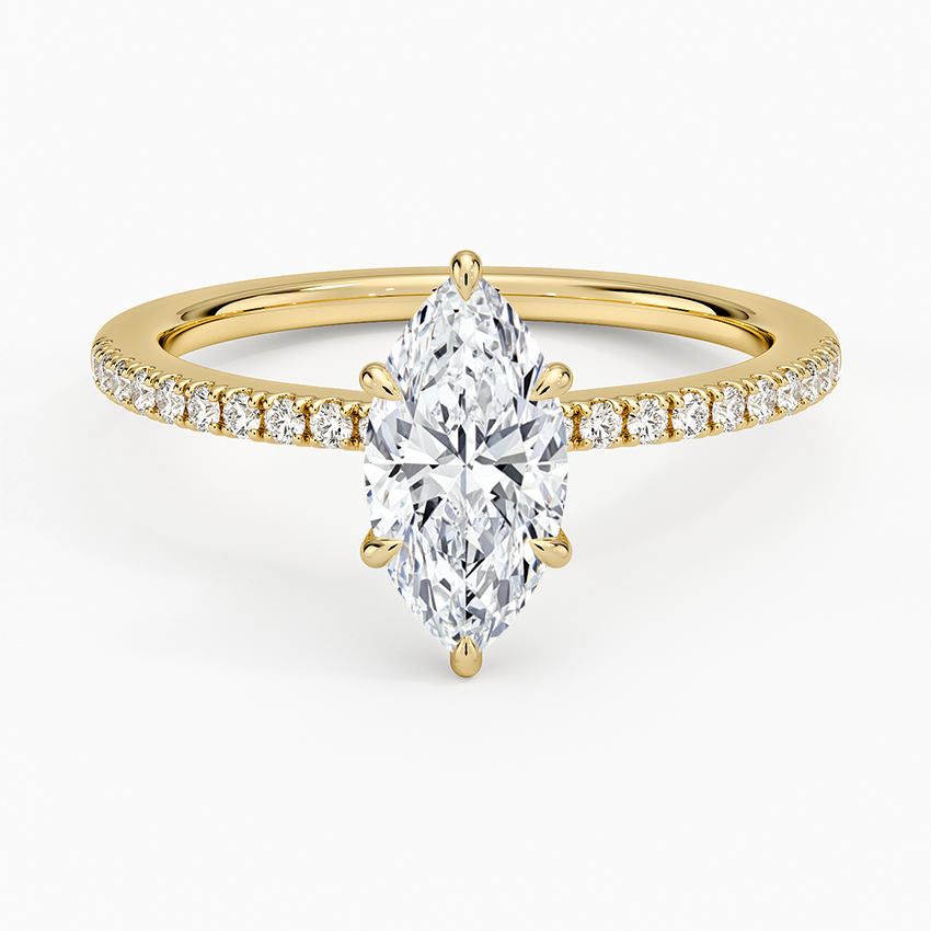 1.25 Karat Marquise Kesim Hidden Halo Tasarım Tektaş Laboratuvar Pırlanta Yüzük - Filora - Bold Diamonds