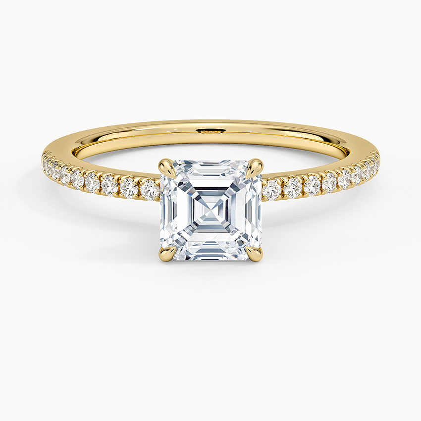 1.25 Karat Asscher Kesim Hidden Halo Tasarım Tektaş Laboratuvar Pırlanta Yüzük - Filora - Bold Diamonds