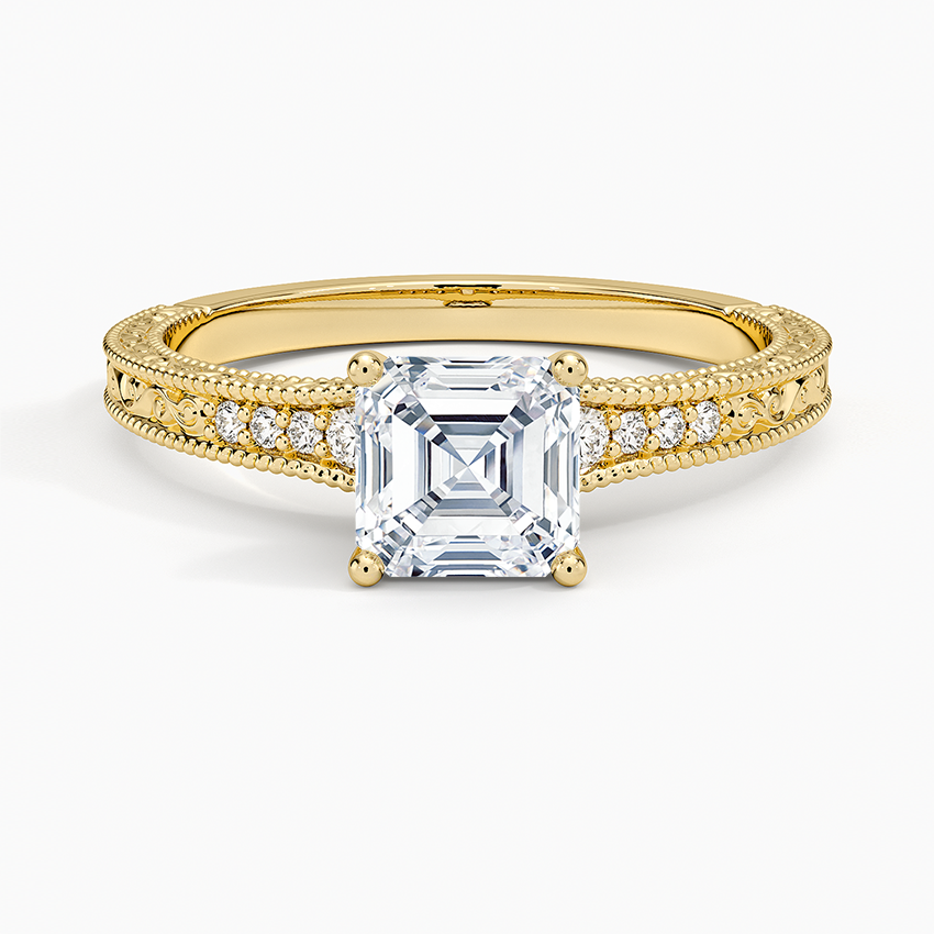 1.15 Karat Asscher Kesim Hidden Halo Tasarım Tektaş Laboratuvar Pırlanta Yüzük - Venice