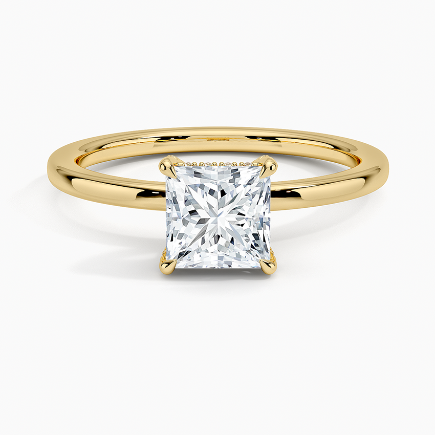 1.60 Carat Princess Halo Design Solitaire Lab Diamond Ring 18K - Florina