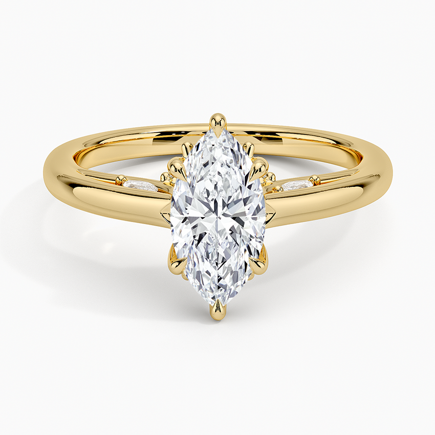 1.30 Karat Marquise Kesim Hidden Halo Tasarım Tektaş Laboratuvar Pırlanta Yüzük - Salzburg