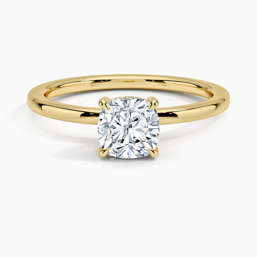 1.15 Karat Cushion Kesim Hidden Halo Tasarım Tektaş Laboratuvar Pırlanta Yüzük - Gilora - Bold Diamonds