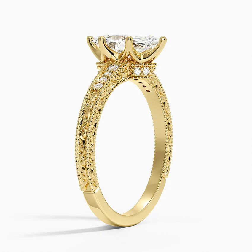 1.60 Carat Princess Halo Design Solitaire Lab Diamond Ring 18K - Florina