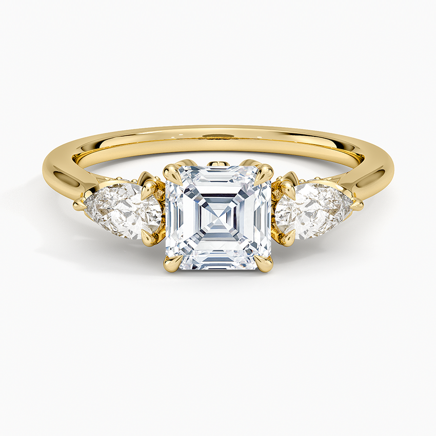 1.75 Karat Asscher Kesim Hidden Halo Tasarım Tektaş Laboratuvar Pırlanta Yüzük 18K - Calora