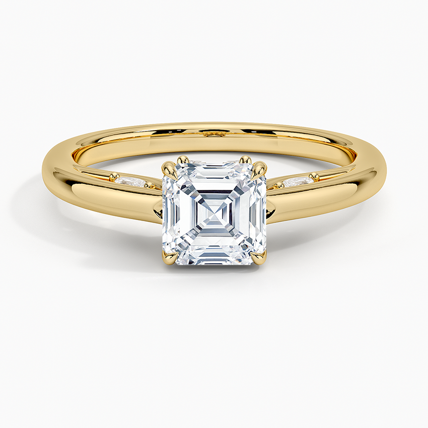 1.30 Asscher Kesim Hidden Halo Tasarım Tektaş Laboratuvar Pırlanta Yüzük - Dalara