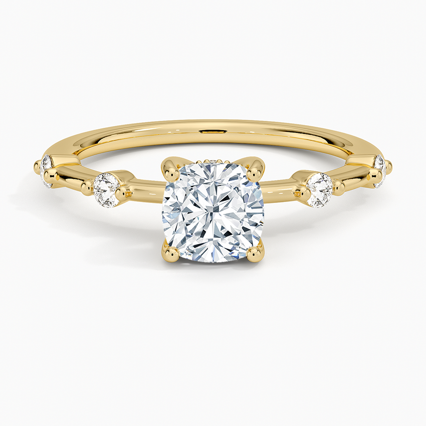 1.60 Carat Princess Halo Design Solitaire Lab Diamond Ring 18K - Florina