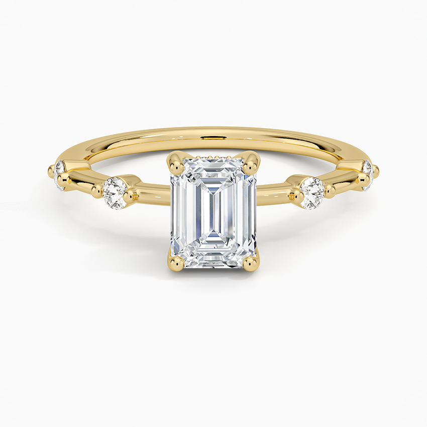 1.20 Karat Emerald Kesim Hidden Halo Tasarım Tektaş Laboratuvar Pırlanta Yüzük - Nice