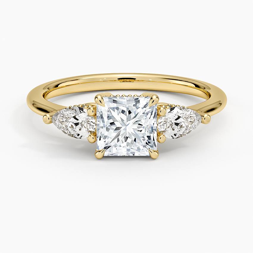1.60 Carat Princess Halo Design Solitaire Lab Diamond Ring 18K - Florina