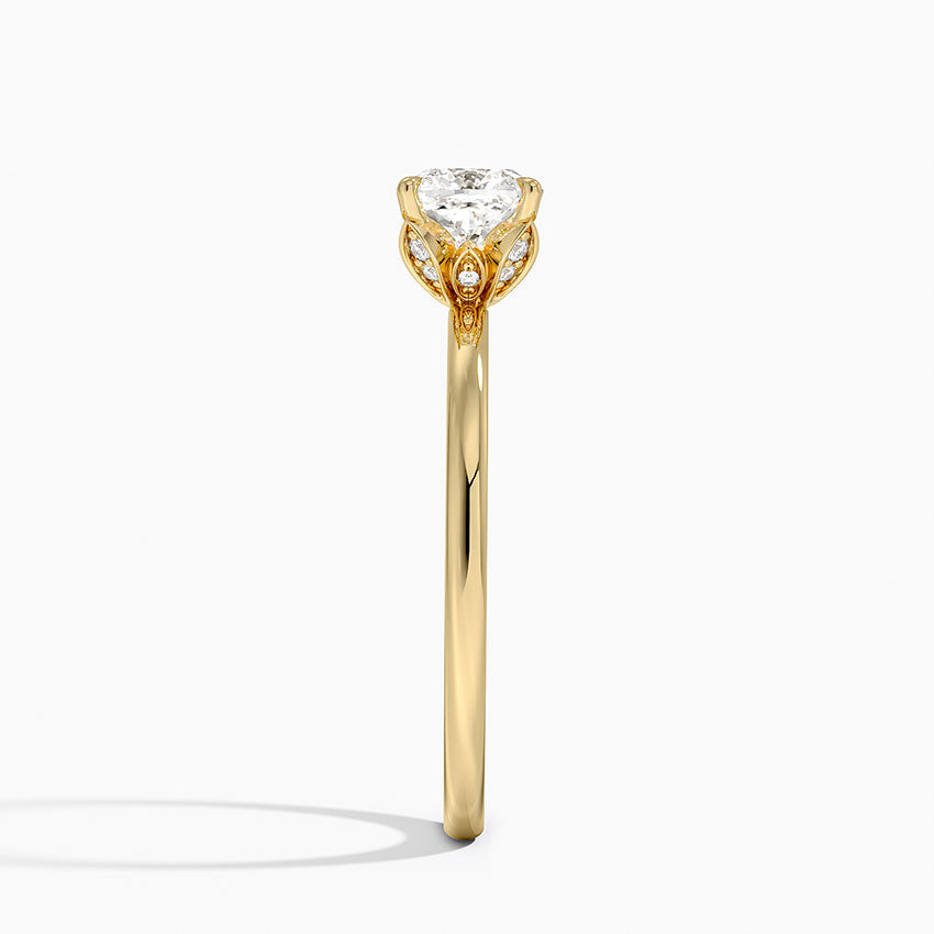 1.15 Karat Cushion Kesim Hidden Halo Tasarım Tektaş Laboratuvar Pırlanta Yüzük - Delora - Bold Diamonds
