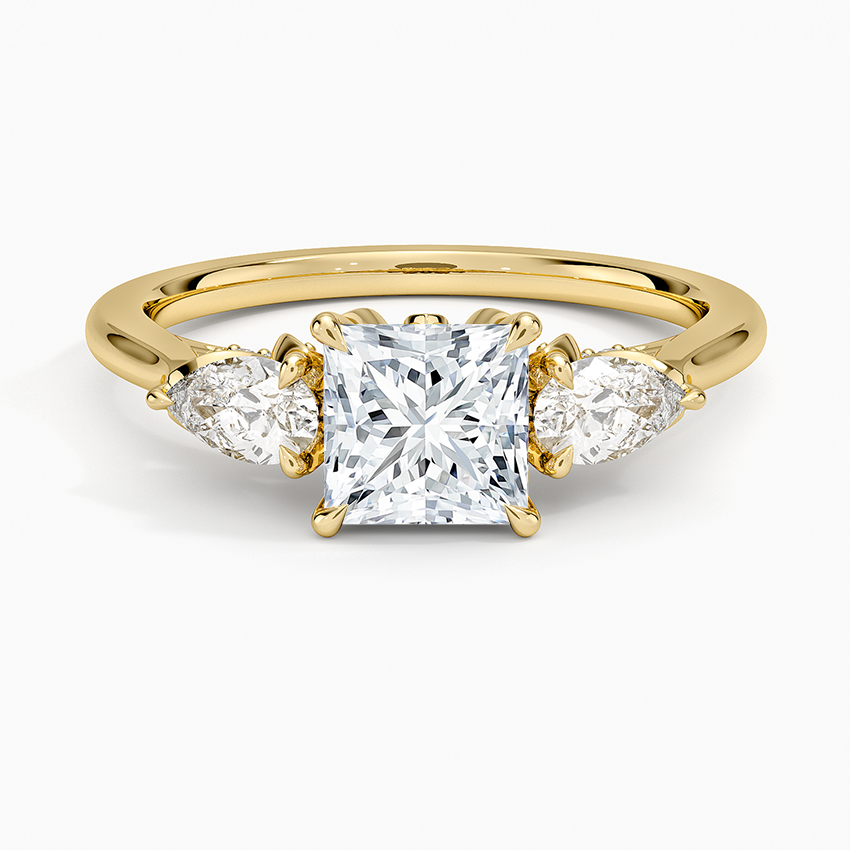 1.60 Carat Princess Halo Design Solitaire Lab Diamond Ring 18K - Florina