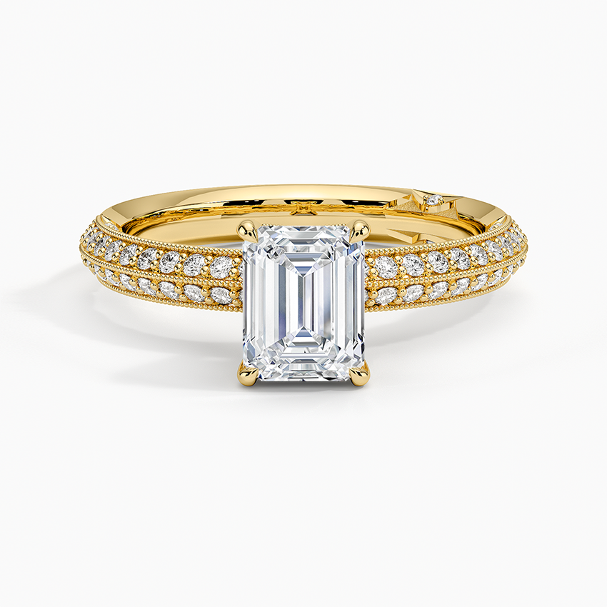 1.50 Emerald Kesim Yarım Tur Tasarım Tektaş Laboratuvar Pırlanta Yüzük - Selara