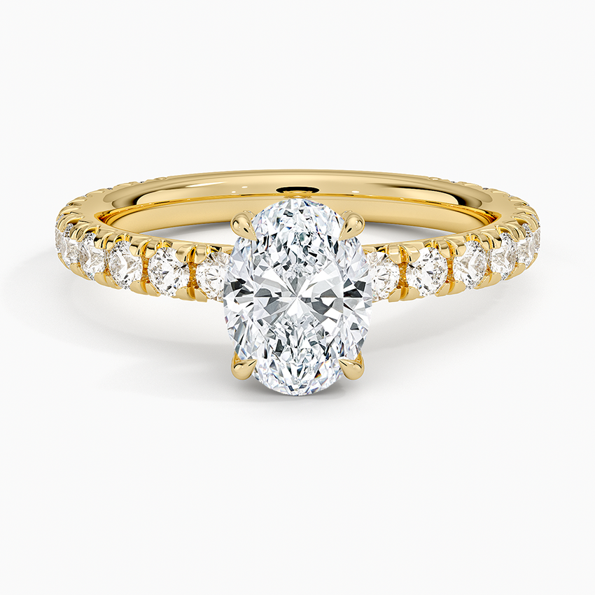 1.75 Karat Oval Kesim Hidden Halo Tasarım Tektaş Laboratuvar Pırlanta Yüzük 18K - Selora - Bold Diamonds