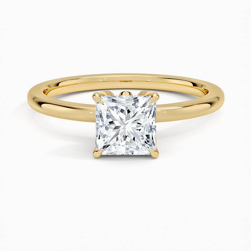 1.60 Carat Princess Halo Design Solitaire Lab Diamond Ring 18K - Florina