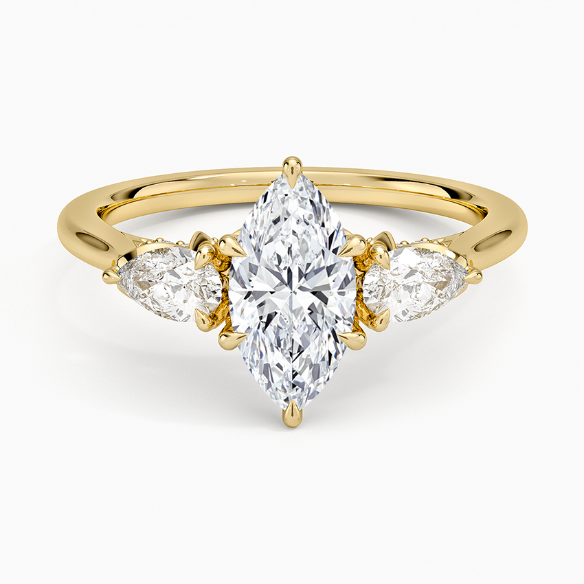 1.75 Karat Marquise Kesim Hidden Halo Tasarım Tektaş Laboratuvar Pırlanta Yüzük - Verona