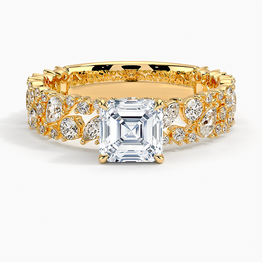 2.00 Asscher Kesim Özel Tasarım Tektaş Laboratuvar Pırlanta Yüzük - Aylora