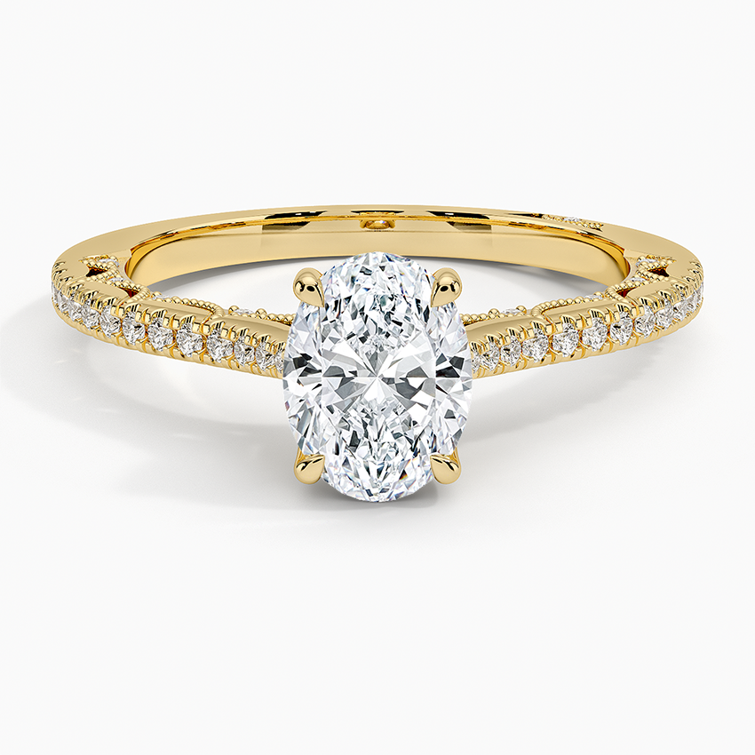 1.50 Oval Kesim Halo Tasarım Tektaş Laboratuvar Pırlanta Yüzük - Nilara