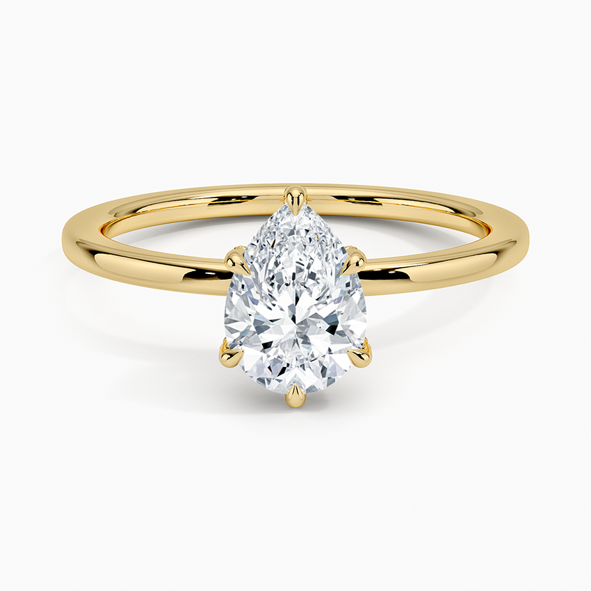 1.15 Karat Damla Kesim Hidden Halo Tasarım Tektaş Laboratuvar Pırlanta Yüzük - Gilora - Bold Diamonds