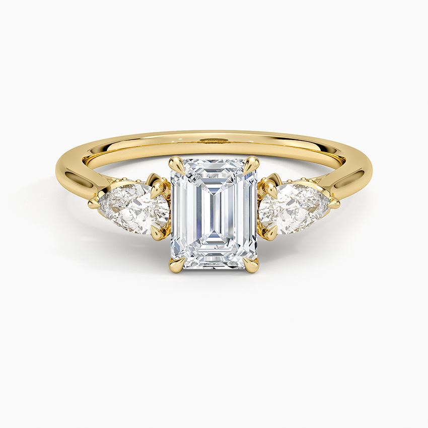 1.75 Karat Emerald Kesim Hidden Halo Tasarım Tektaş Laboratuvar Pırlanta Yüzük - Verona