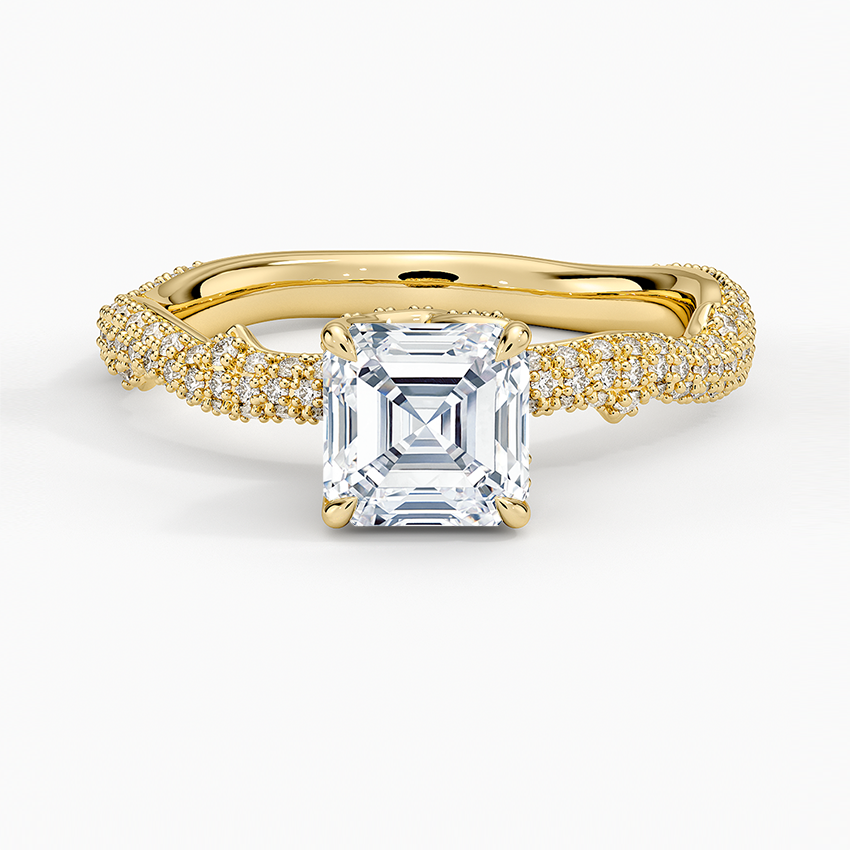 1.75 Karat Asscher Kesim Hidden Halo Tasarım Tektaş Laboratuvar Pırlanta Yüzük - Sorrento