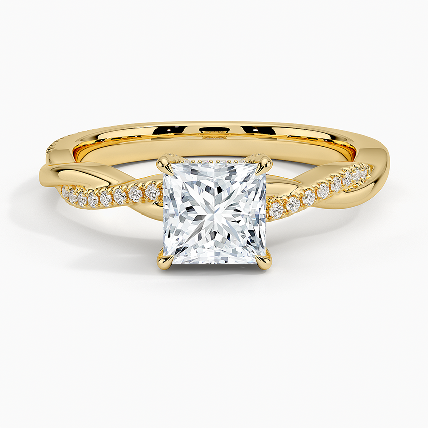 1.60 Carat Princess Halo Design Solitaire Lab Diamond Ring 18K - Florina
