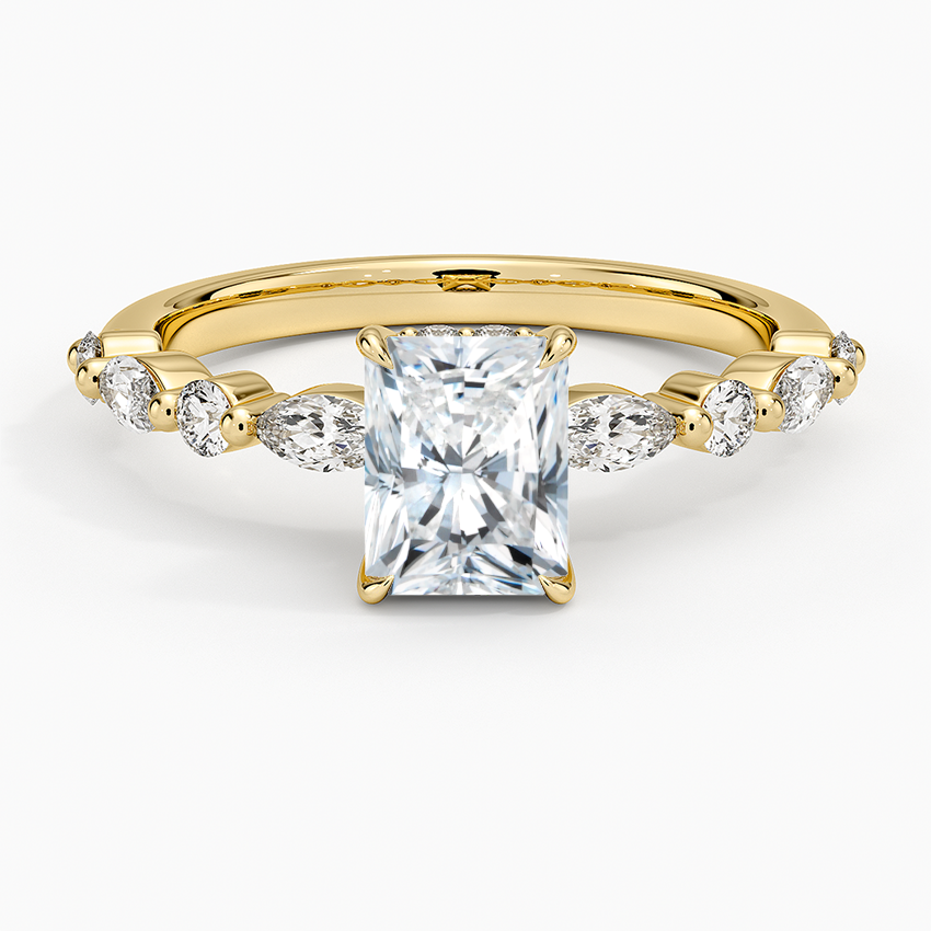 1.60 Carat Princess Halo Design Solitaire Lab Diamond Ring 18K - Florina