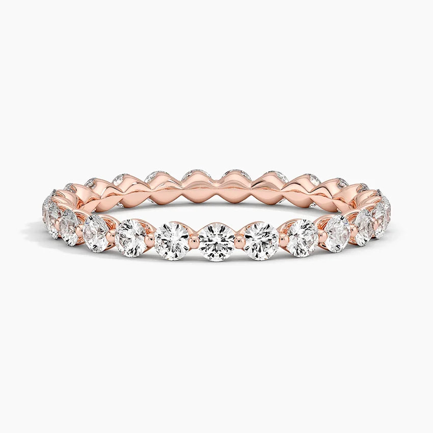 Tam Tur 1.00 Karat Yuvarlak Kesim Laboratuvar Pırlanta Yüzük 18K - Bold Diamonds