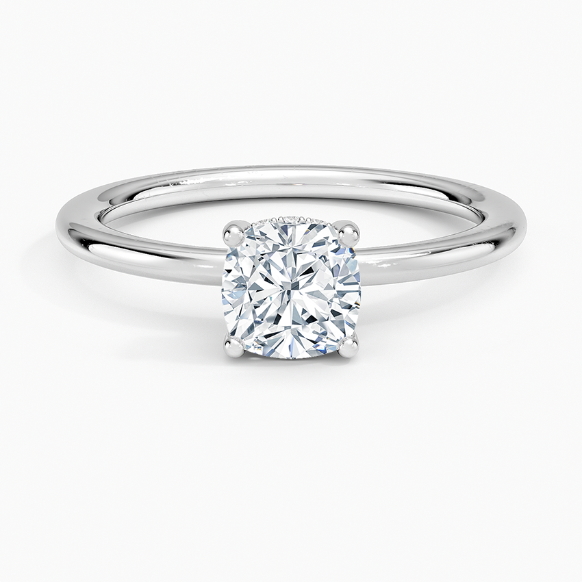 1.10 Cushion Kesim Hidden Halo Tasarım Tektaş Laboratuvar Pırlanta Yüzük - Melara