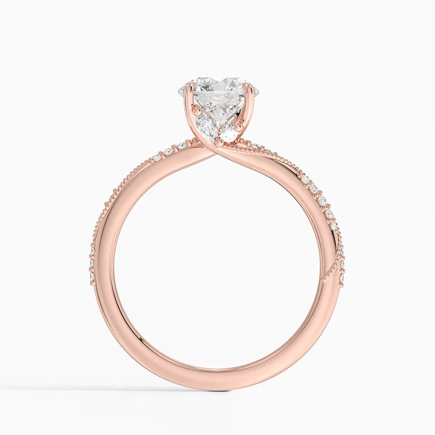 1.25 Karat Hidden Halo Tasarım Tektaş Laboratuvar Pırlanta Yüzük 18K - Melora - Bold Diamonds