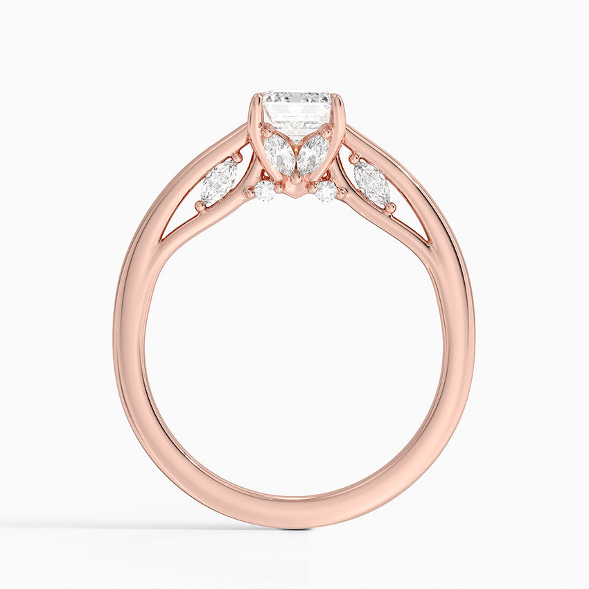 1.30 Karat Emerald Kesim Hidden Halo Tasarım Tektaş Laboratuvar Pırlanta Yüzük - Salzburg
