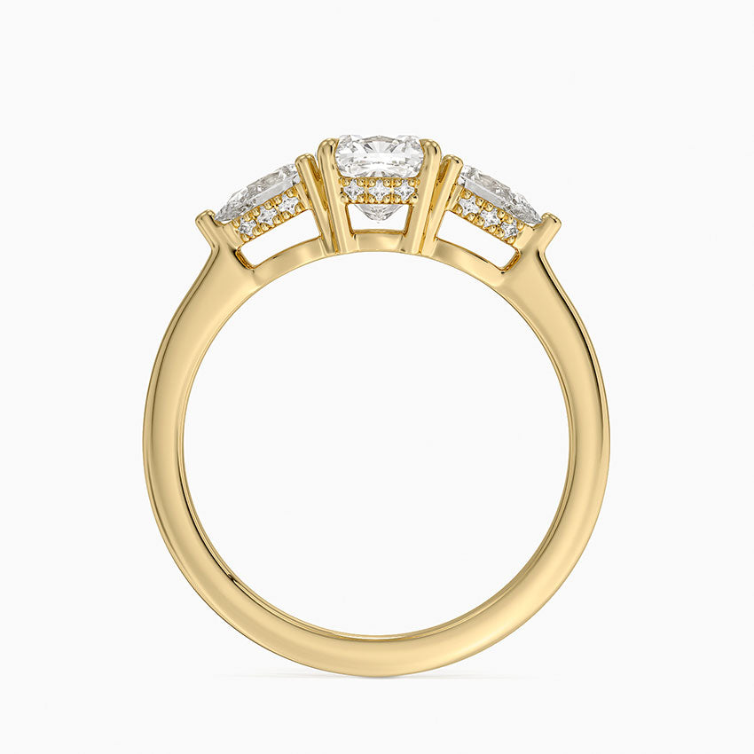 1.60 Carat Princess Halo Design Solitaire Lab Diamond Ring 18K - Florina