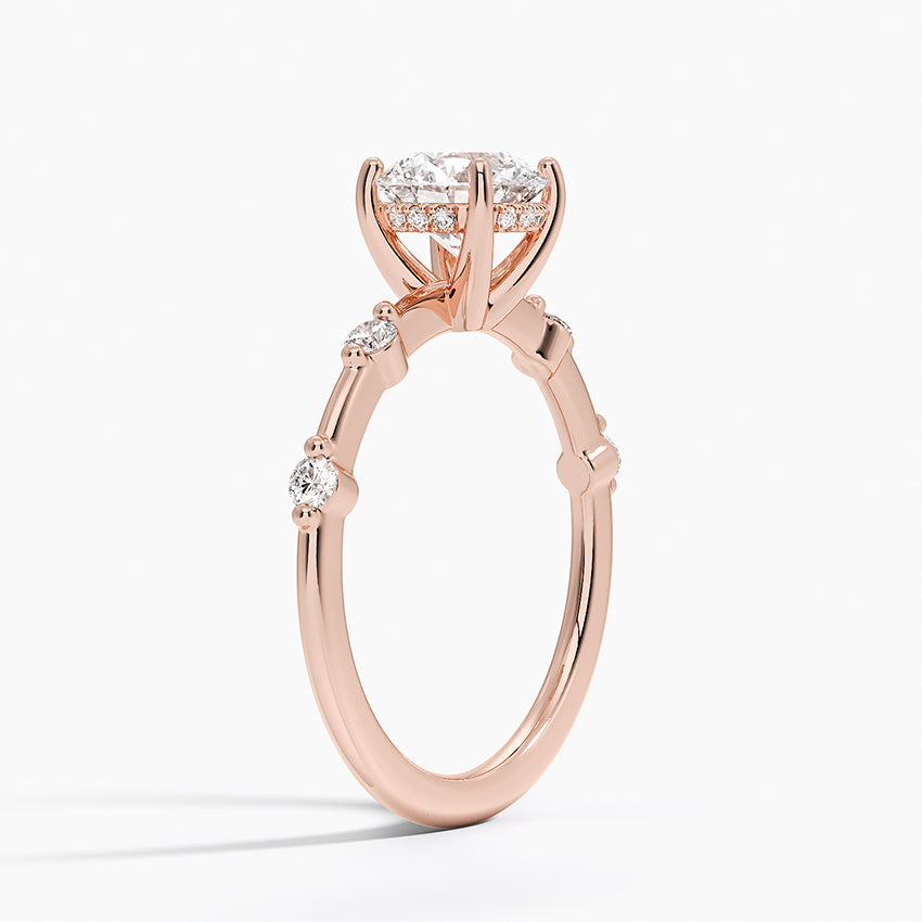 1.20 Karat Hidden Halo Tasarım Tektaş Laboratuvar Pırlanta Yüzük - Nice