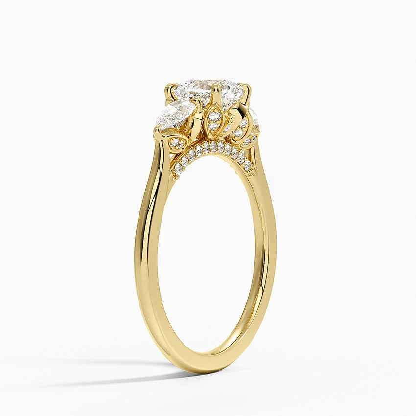 1.60 Carat Princess Halo Design Solitaire Lab Diamond Ring 18K - Florina