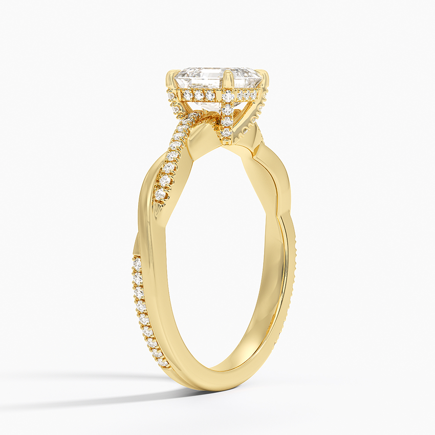 1.25 Karat Asscher Kesim Hidden Halo Tasarım Tektaş Laboratuvar Pırlanta Yüzük - Riga