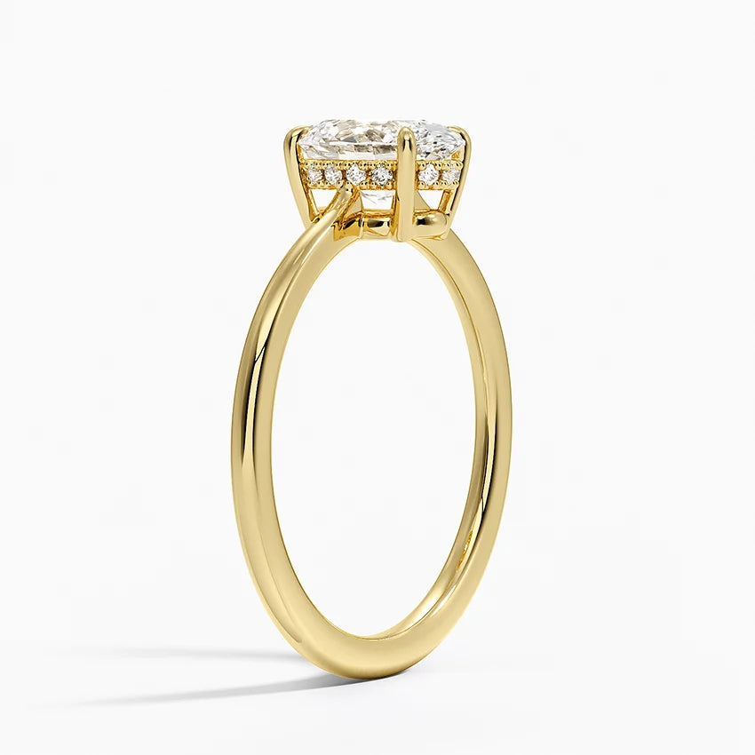 1.10 Karat Oval Kesim Hidden Halo Tasarım Tektaş Laboratuvar Pırlanta Yüzük - Monaco
