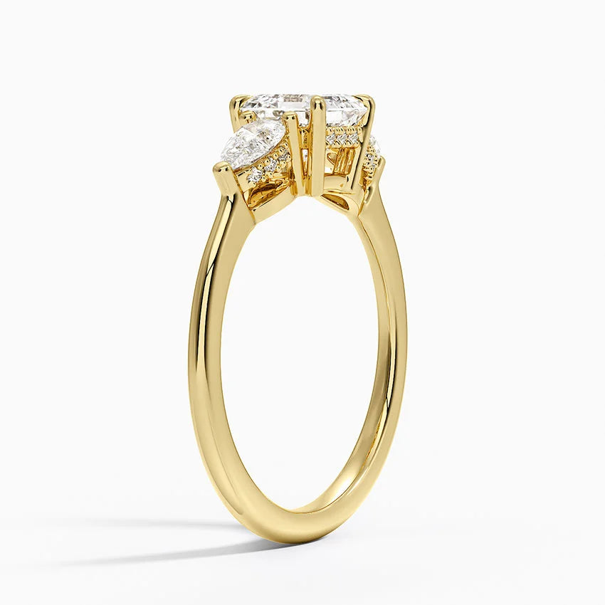 1.60 Carat Princess Halo Design Solitaire Lab Diamond Ring 18K - Florina