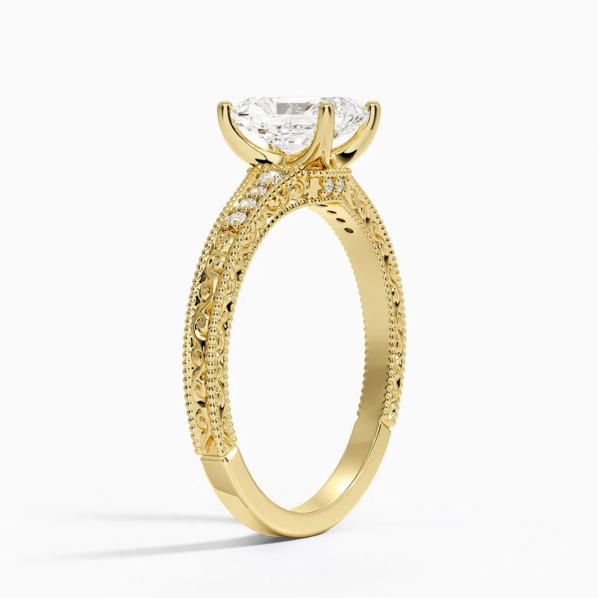 1.60 Carat Princess Halo Design Solitaire Lab Diamond Ring 18K - Florina