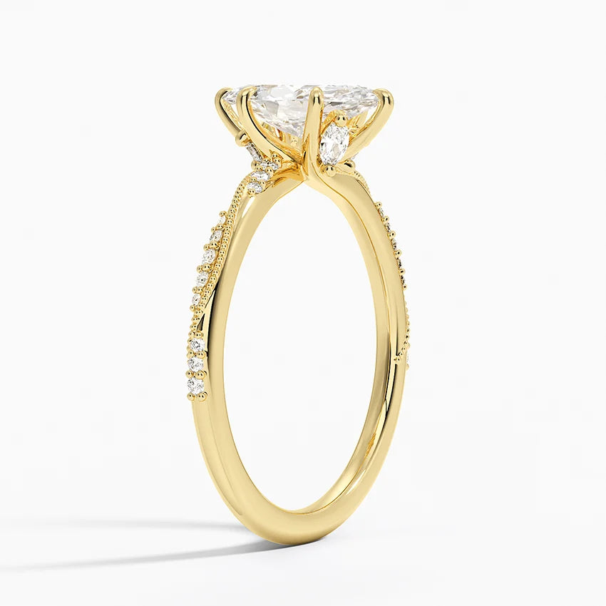 1.60 Carat Princess Halo Design Solitaire Lab Diamond Ring 18K - Florina