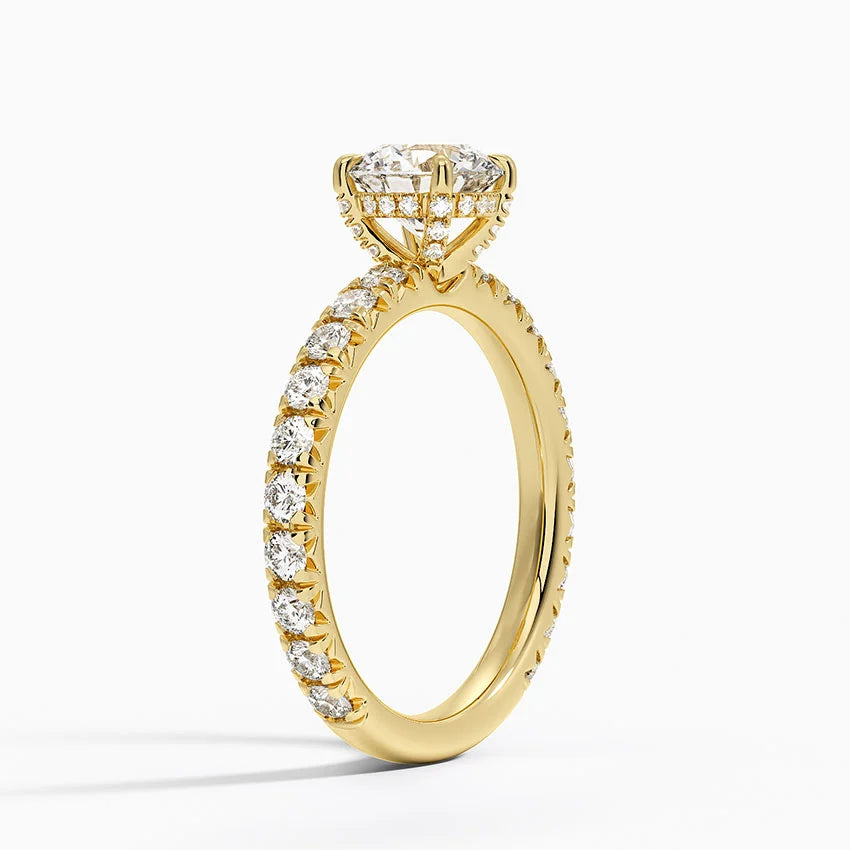 1.60 Carat Princess Halo Design Solitaire Lab Diamond Ring 18K - Florina