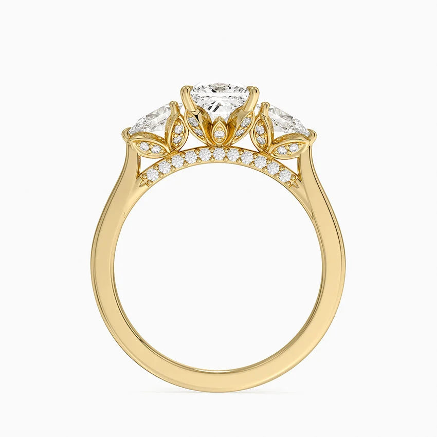 1.60 Carat Princess Halo Design Solitaire Lab Diamond Ring 18K - Florina