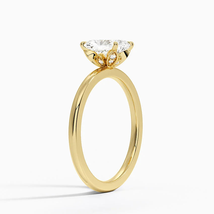 1.15 Karat Radiant Kesim Hidden Halo Tasarım Tektaş Laboratuvar Pırlanta Yüzük - Oslo