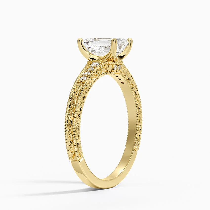 1.60 Carat Princess Halo Design Solitaire Lab Diamond Ring 18K - Florina