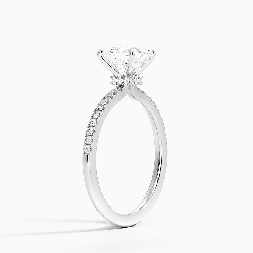 1.25 Karat Prenses Kesim Hidden Halo Tasarım Tektaş Laboratuvar Pırlanta Yüzük - Filora - Bold Diamonds