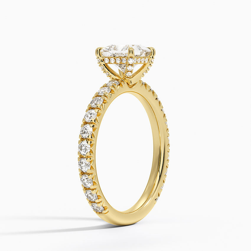 1.60 Carat Princess Halo Design Solitaire Lab Diamond Ring 18K - Florina