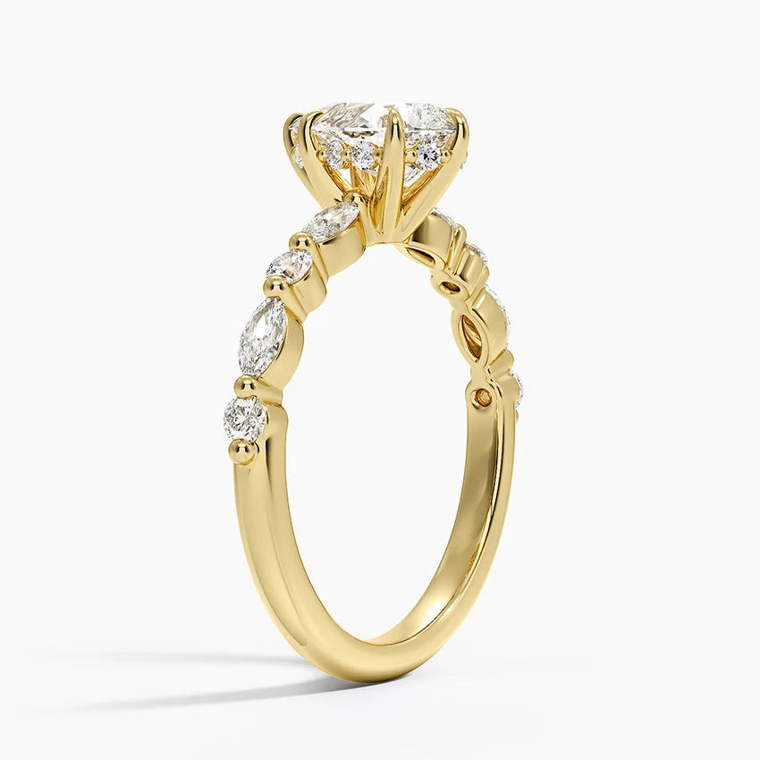 1.60 Carat Princess Halo Design Solitaire Lab Diamond Ring 18K - Florina