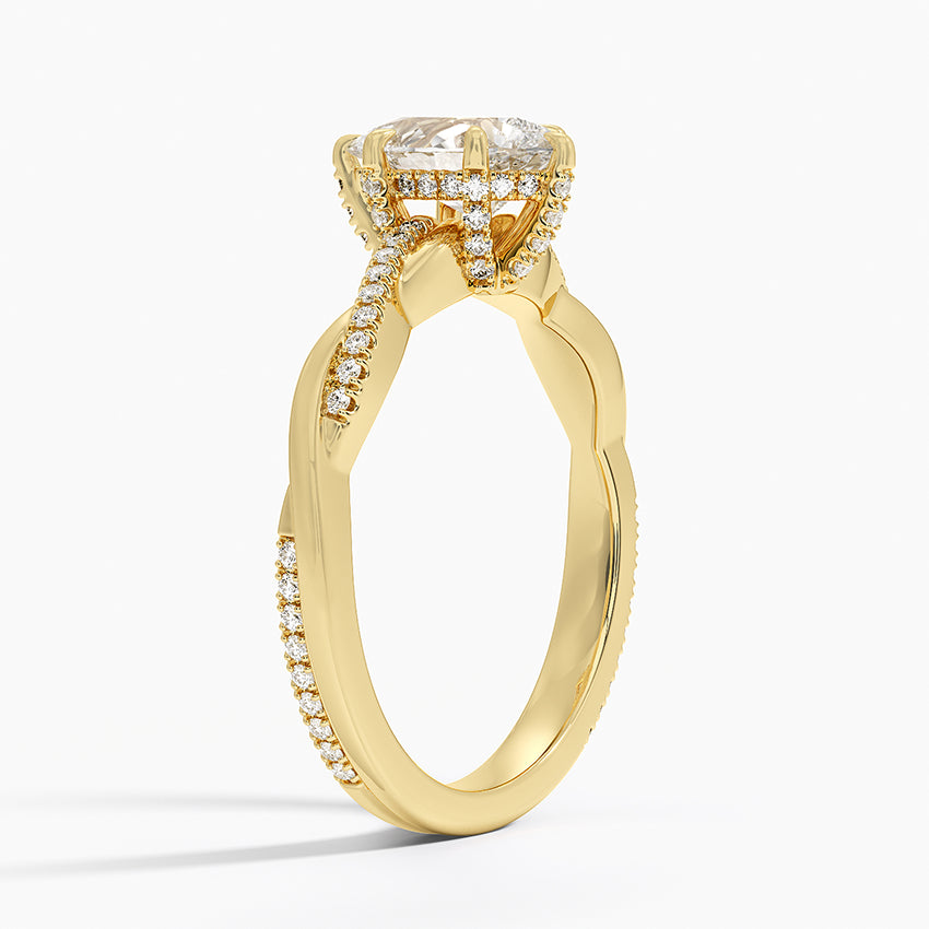 1.60 Carat Princess Halo Design Solitaire Lab Diamond Ring 18K - Florina